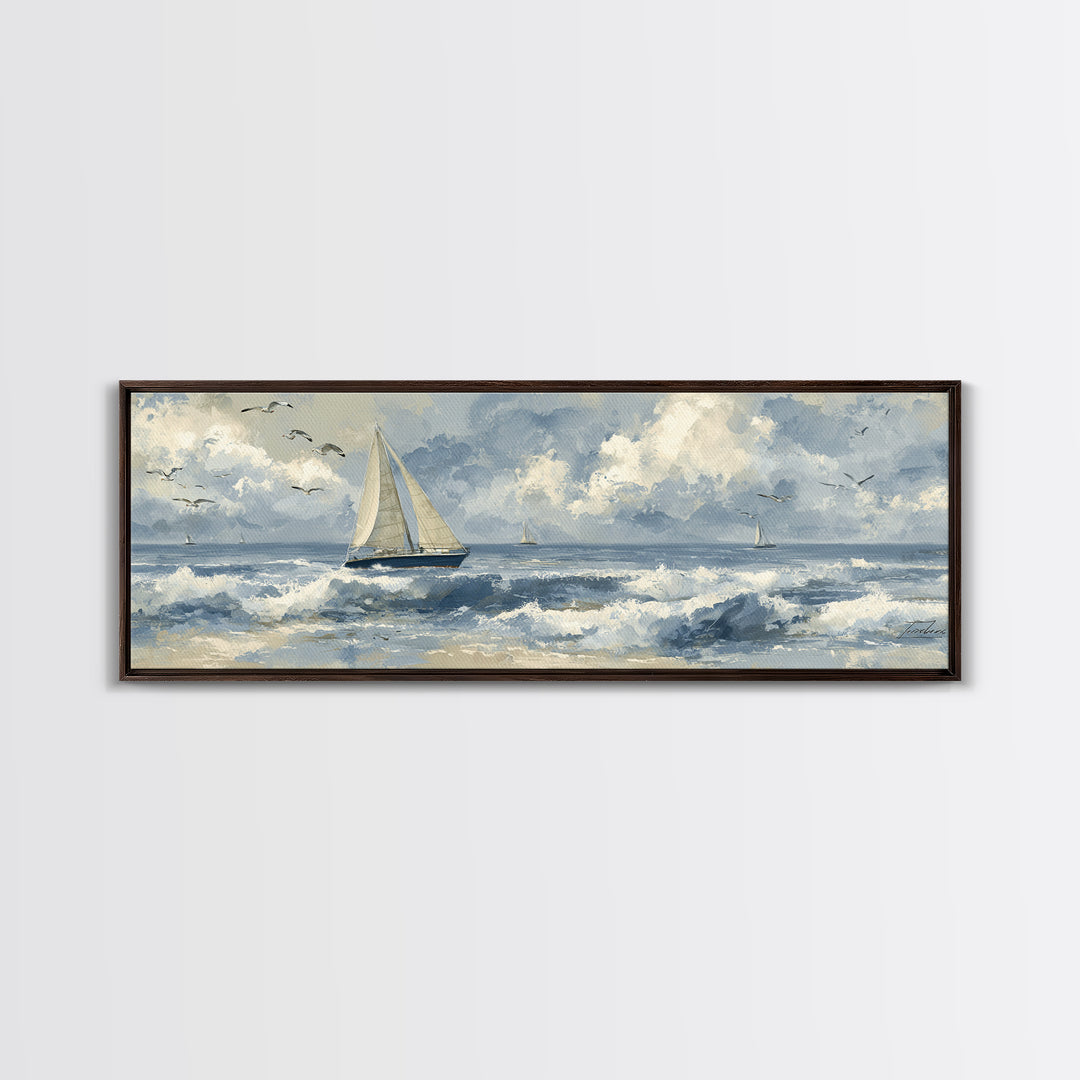 Honeymoon Coastal Sunset Framed Canvas Print, Wedding Art, Wedding Table Decor, Living Room Decor, Fine Art, Romance, WED-3x1-57