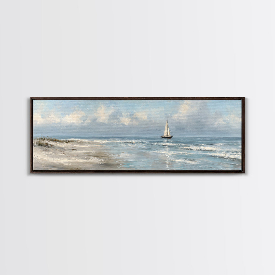 Honeymoon Coastal Sunset Framed Canvas Print, Wedding Art, Wedding Table Decor, Living Room Decor, Fine Art, Romance, WED-3x1-81