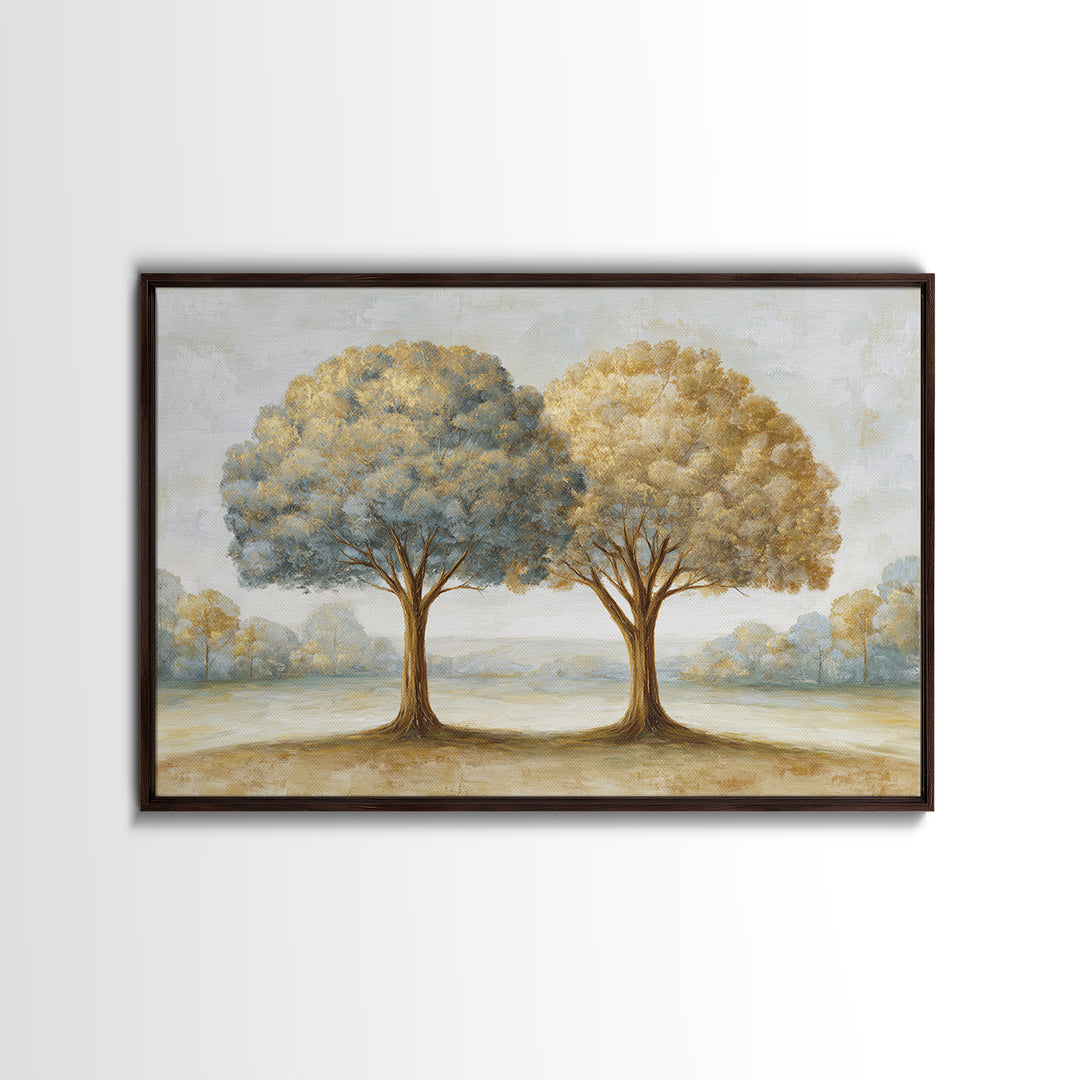 Two Intertwined Trees as Symbolic Artwork Canvas Print, Wedding Art, Wedding Gift, Living Room Decor, Fine Art, Romance, WED-3x2-3