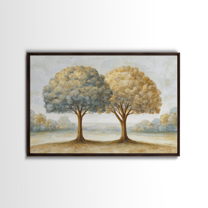 Two Intertwined Trees as Symbolic Artwork Canvas Print, Wedding Art, Wedding Gift, Living Room Decor, Fine Art, Romance, WED-3x2-3