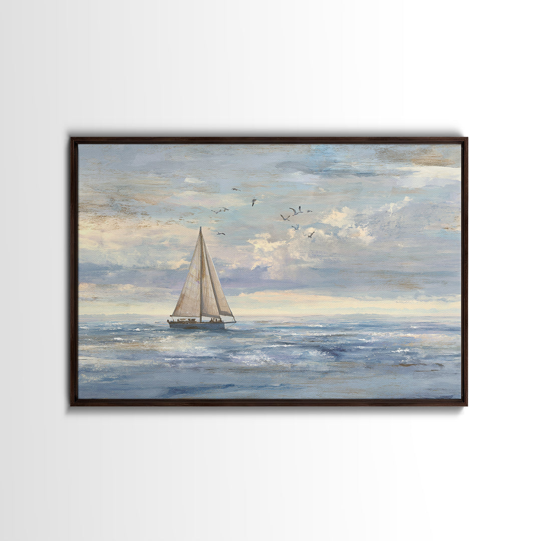 Honeymoon Coastal Sunset Framed Canvas Print, Wedding Art, Jewish Art, Living Room Decor, Romance, Personalized Wedding, WED-3x2-45