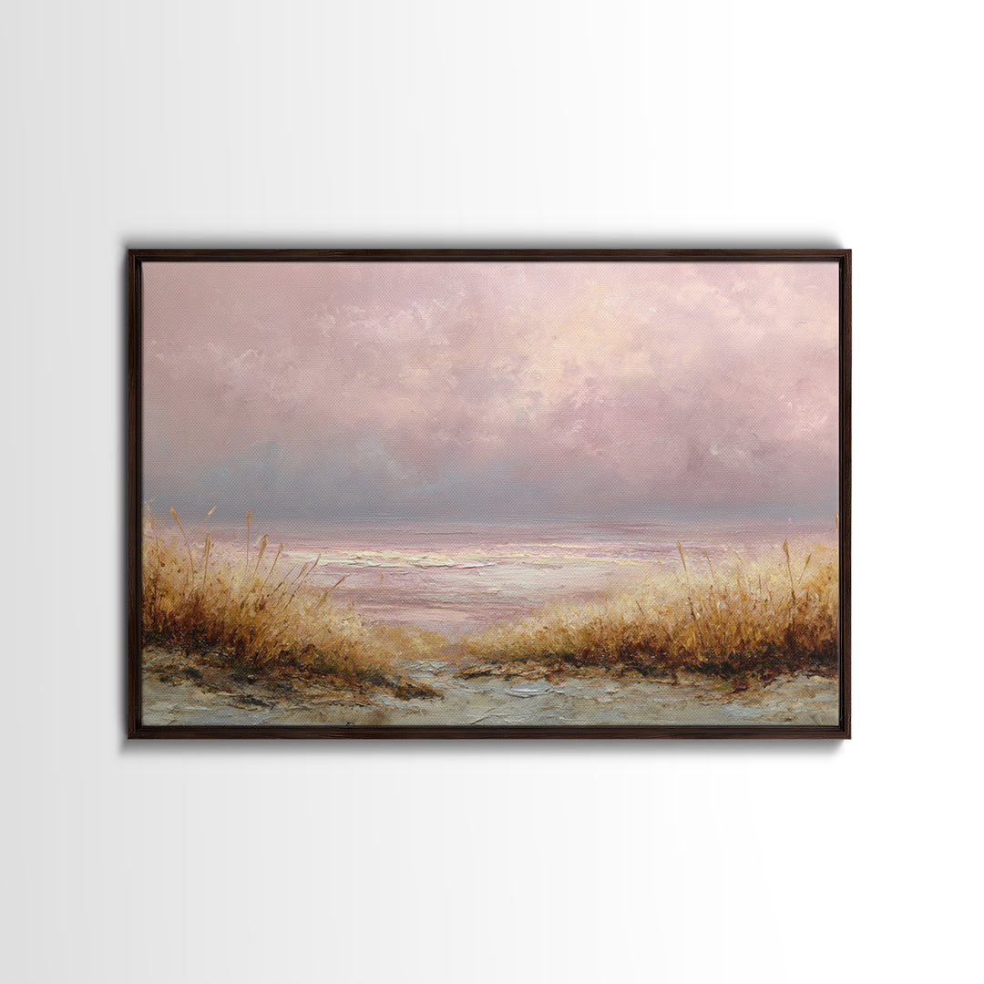 Blush Cloudscape with Dreamy Atmosphere Canvas Print, Wedding Art, Wedding Poster, Living Room Decor, Watercolor Art, Romance, WED-3x2-67