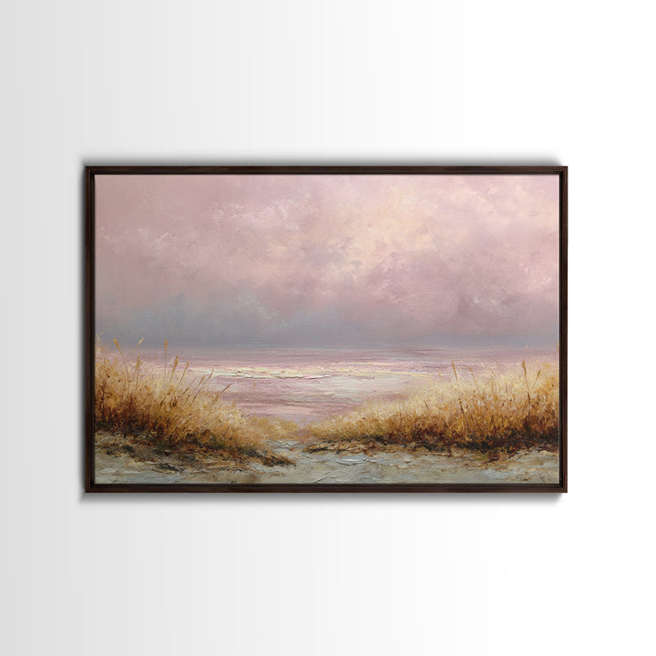 Blush Cloudscape with Dreamy Atmosphere Canvas Print, Wedding Art, Wedding Poster, Living Room Decor, Watercolor Art, Romance, WED-3x2-67