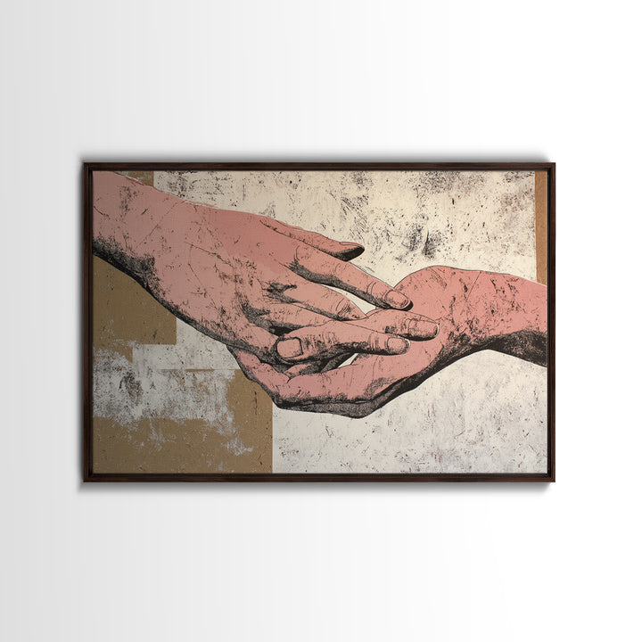 Hands Nearly Touching Canvas Print, Wedding Art, Beach Wedding, Living Room Decor, Romance, Modern Decor, Fine Art Print, WED-3x2-68