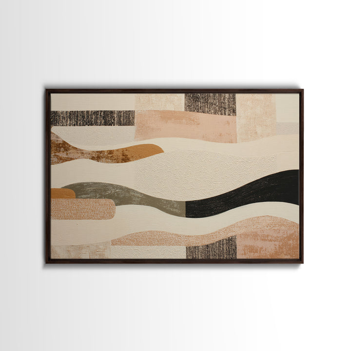 Lace Pattern Ivory Abstraction Framed Canvas Print, Wedding Art, Wedding Sign, Living Room Decor, Abstract Art, Romance, WED-3x2-71