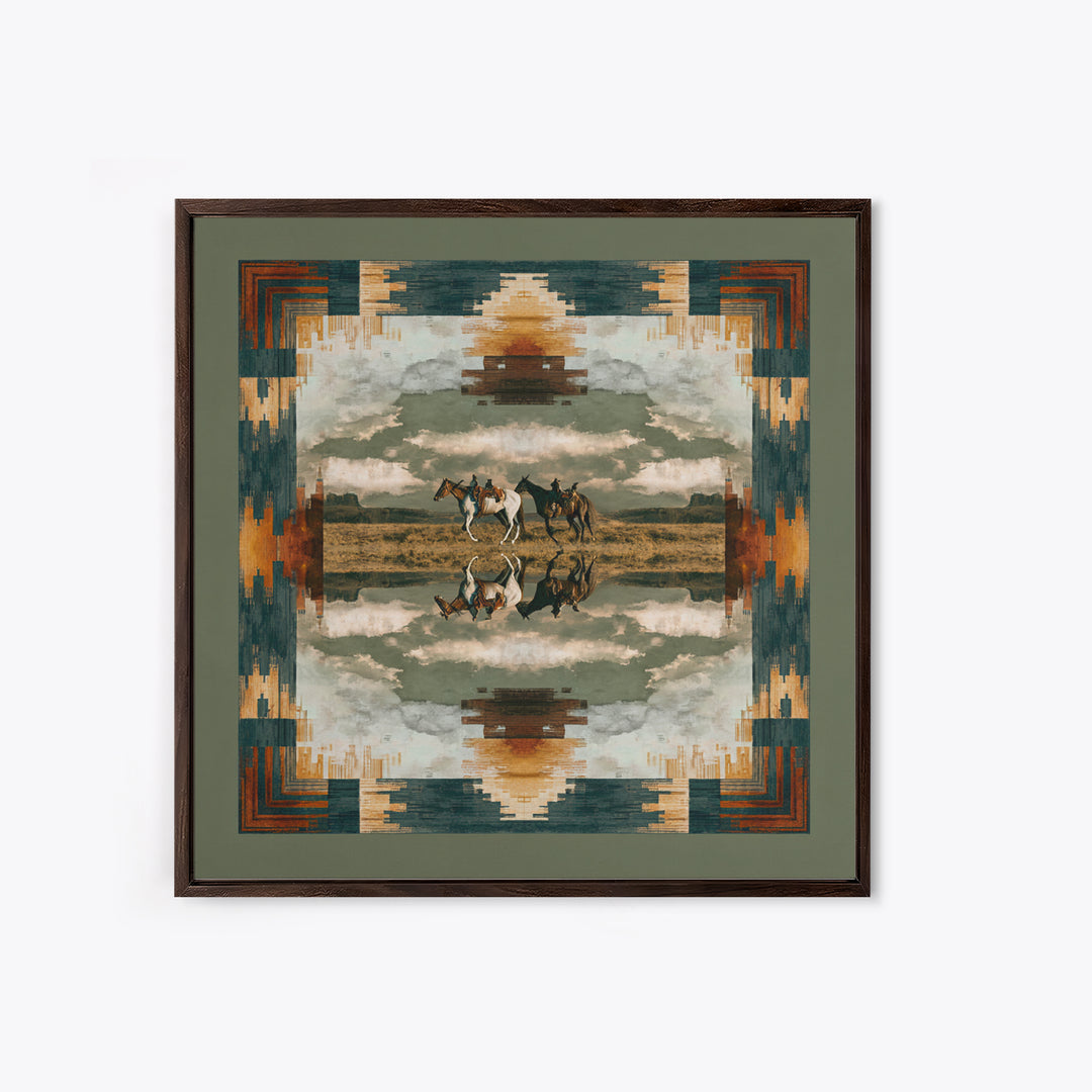 Southwestern Blanket Pattern Canvas Print, Western Art, Gallery Decor, Southwestern Decor, Fine Art, Frontier, Wall Art, WES-1x1-17