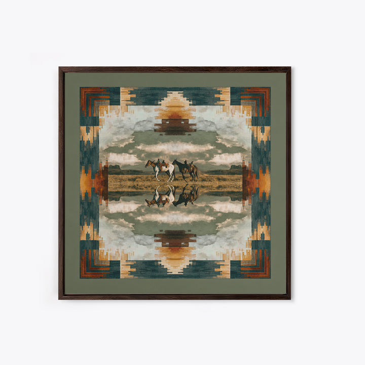 Southwestern Blanket Pattern Canvas Print, Western Art, Gallery Decor, Southwestern Decor, Fine Art, Frontier, Wall Art, WES-1x1-17