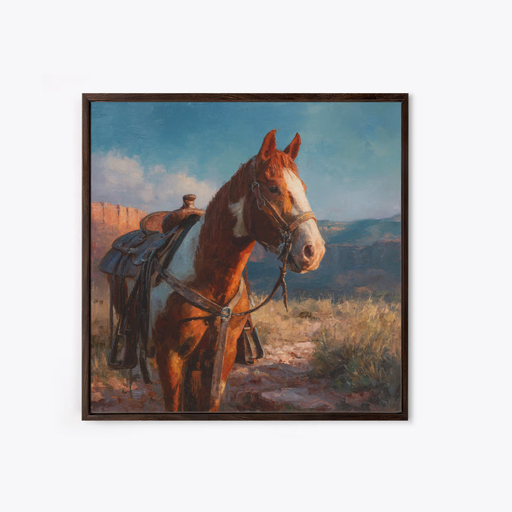 Cactus and Red Rock Canyon Landscape Canvas Print, Western Art, Fine Art Print, Southwestern Decor, Fine Art, Frontier, WES-1x1-5
