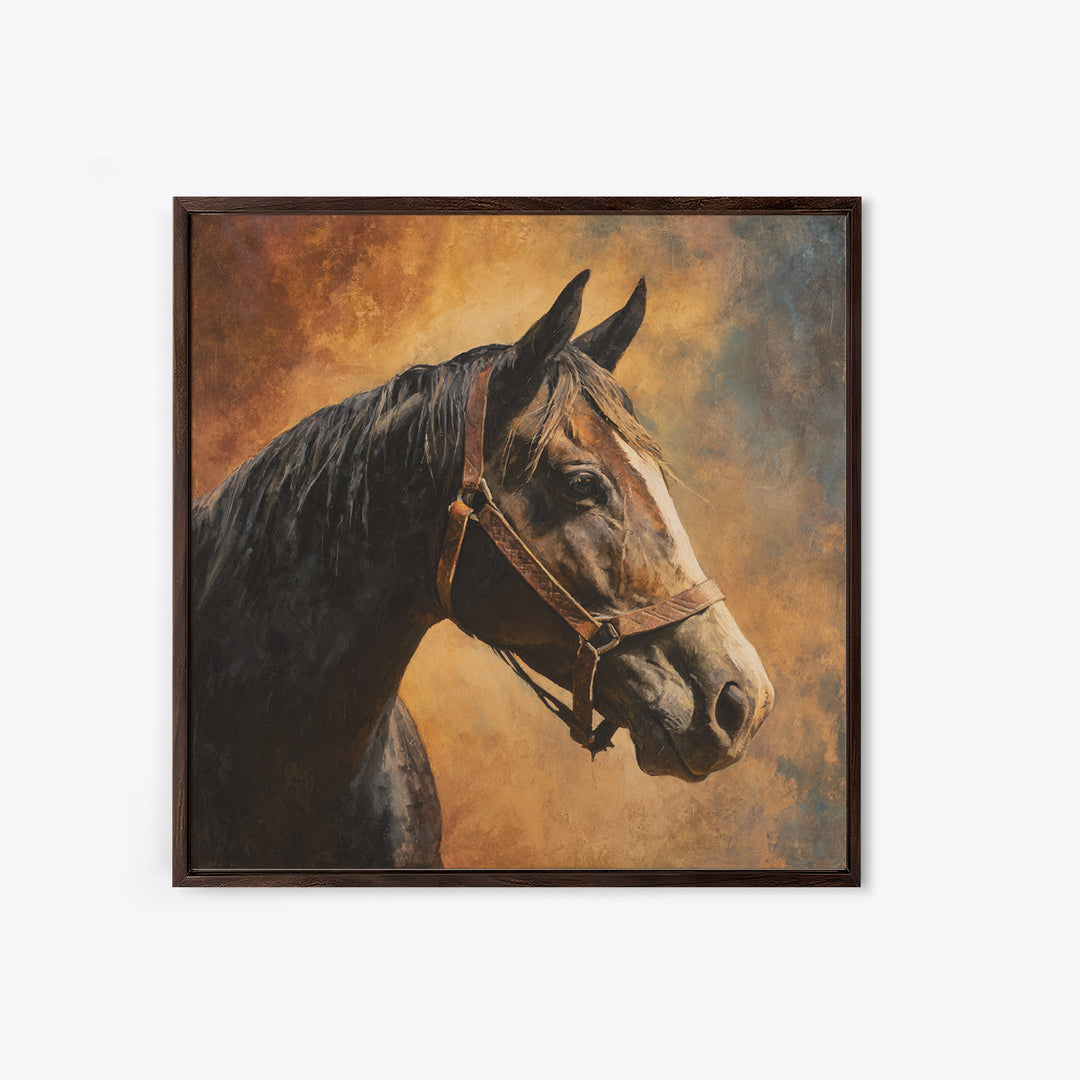 Wagon Wheel and Desert Sunset Framed Canvas Print, Western Art, Western Home Decor, Southwestern Decor, Oil Painting, Frontier, WES-1x1-68