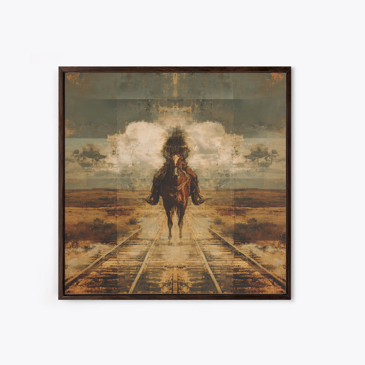 Train Crossing Western Plains Canvas Print, Western Art, Fine Art Print, Southwestern Decor, Fine Art, Frontier, Wall Decor, WES-1x1-95