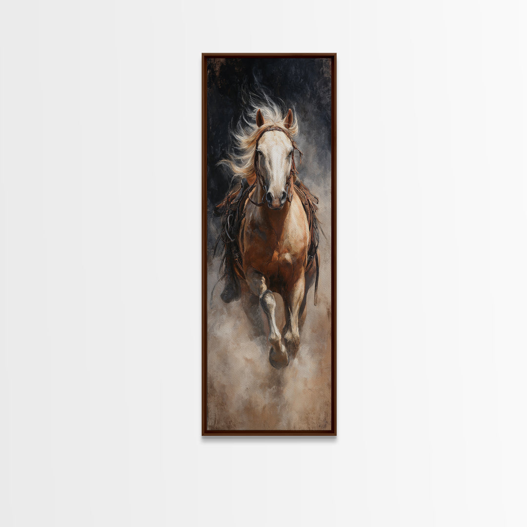 Wild Mustang Herd Canvas Print, Western Art, Gallery Decor, Southwestern Decor, Fine Art, Frontier, Wall Art, Home Decor, WES-1x3-14
