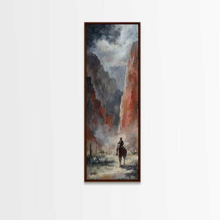 Cactus and Red Rock Canyon Landscape Canvas Print, Western Art, Art, Southwestern Decor, Fine Art, Frontier, Western Wall Art, WES-1x3-17