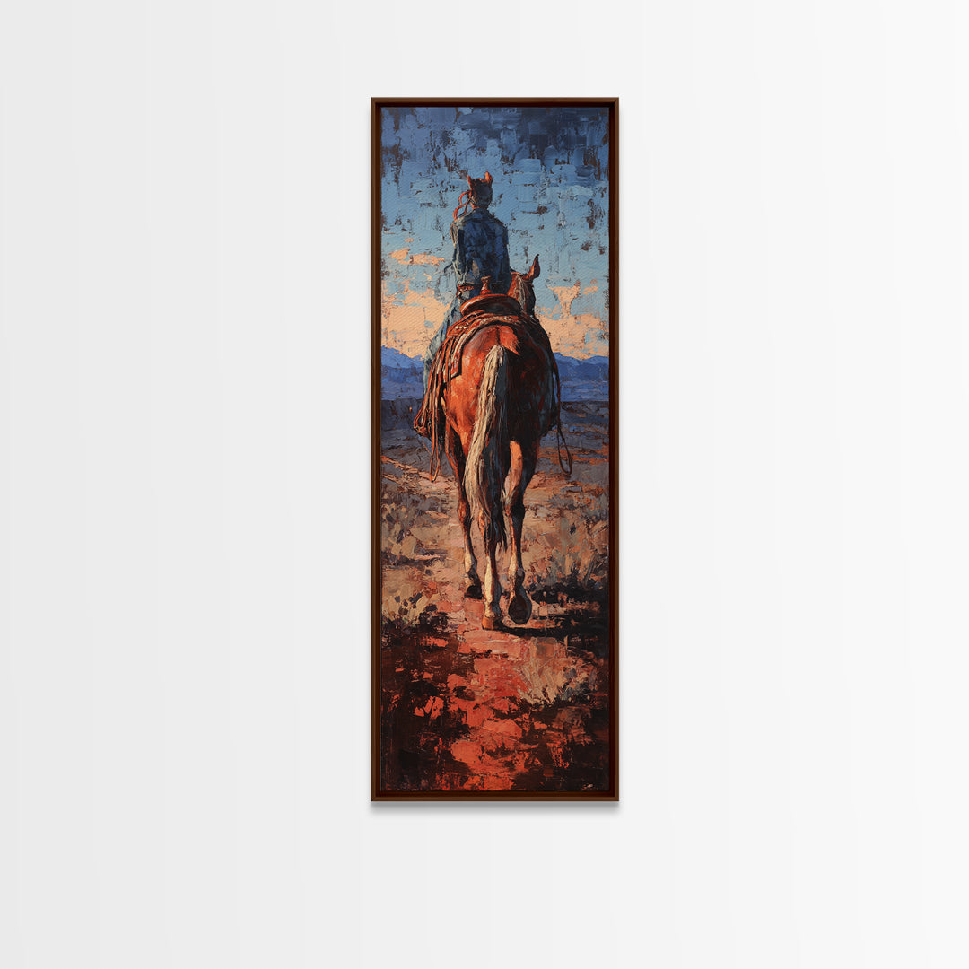Cactus and Red Rock Canyon Landscape Canvas Print, Western Art, Western Prints, Southwestern Decor, Watercolor Art, Frontier, WES-1x3-41