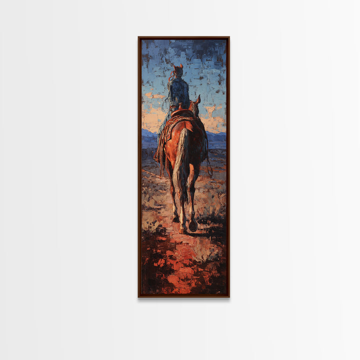 Cactus and Red Rock Canyon Landscape Canvas Print, Western Art, Western Prints, Southwestern Decor, Watercolor Art, Frontier, WES-1x3-41