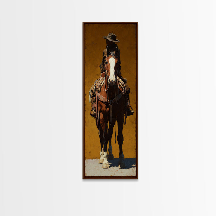 Saloon Playing Cards and Whiskey Still Life Framed Canvas Print, Western Art, Horse Art, Southwestern Decor, Abstract Art, WES-1x3-96
