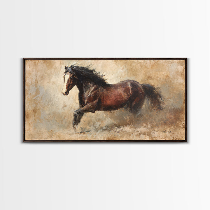Wagon Wheel and Desert Sunset Framed Canvas Print, Western Art, Fine Art Print, Southwestern Decor, Fine Art, Frontier, WES-2x1-16