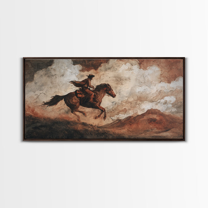Eagle Flying Above Mountain Ridge Canvas Print, Western Art, Printable Art, Southwestern Decor, Frontier, Western Home Decor, WES-2x1-57