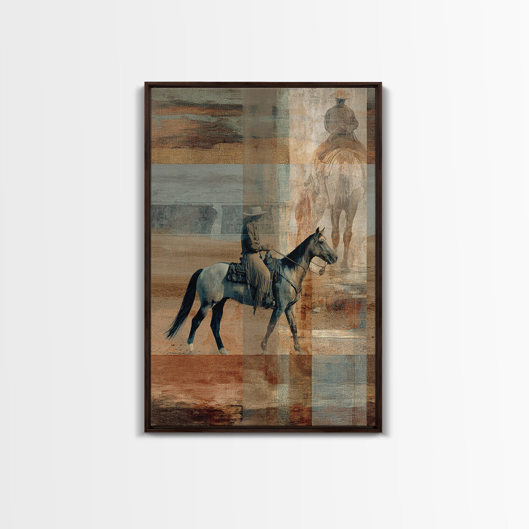 Southwestern Blanket Pattern Framed Canvas Print, Western Art, Original Art, Southwestern Decor, Fine Art, Frontier, Landscape, WES-2x3-25