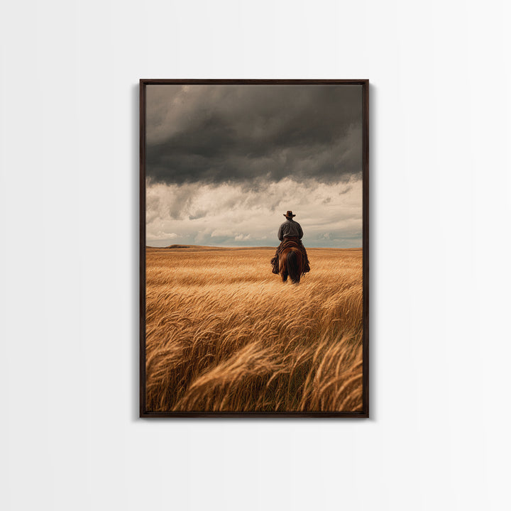 Golden Wheat Field Canvas Print, Western Art, Statement Artwork, Southwestern Decor, Fine Art, Frontier, Painting, Art Print, WES-2x3-32