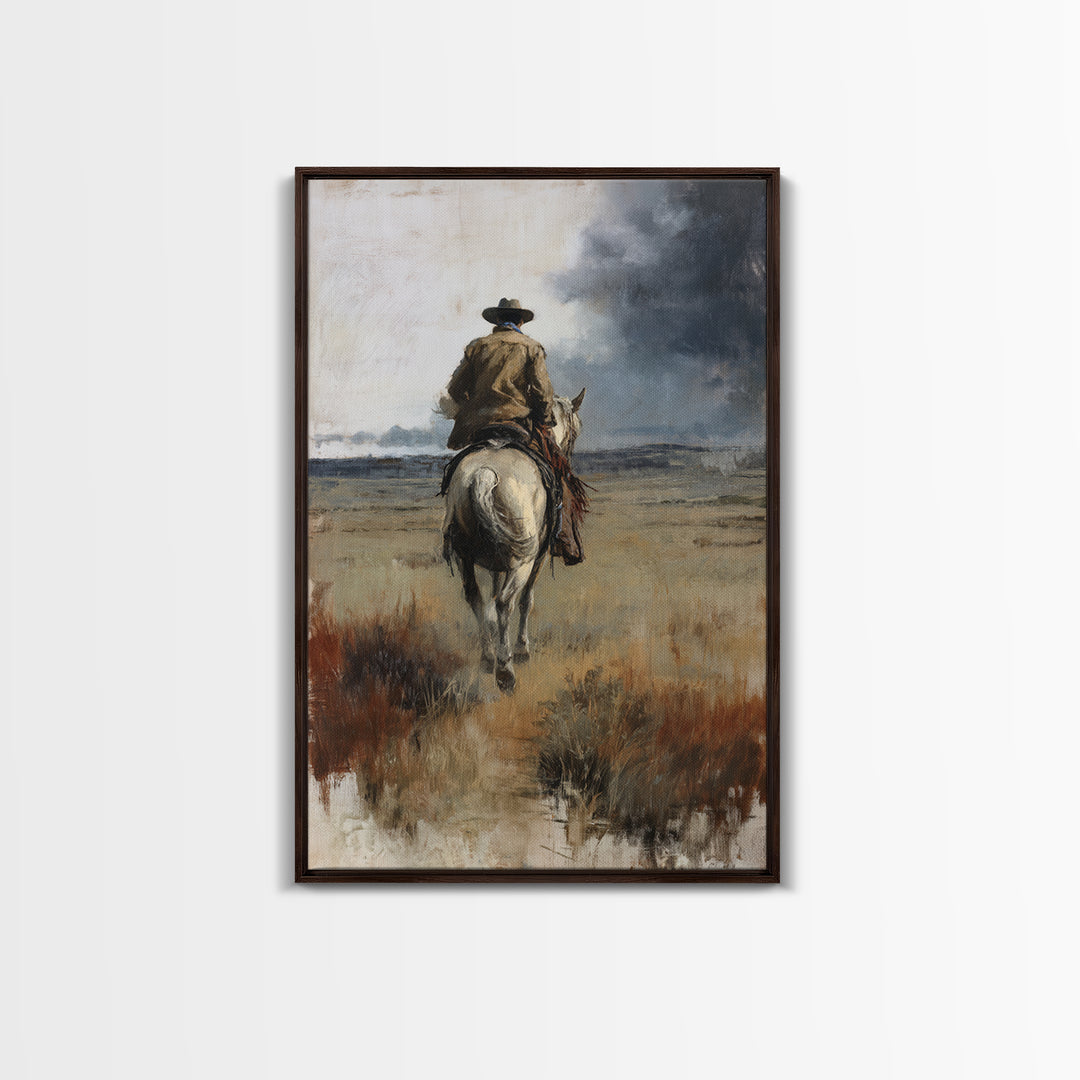 Train Crossing Western Plains Canvas Print, Western Art, Minimalist Wall Art, Southwestern Decor, Fine Art, Frontier, WES-2x3-79