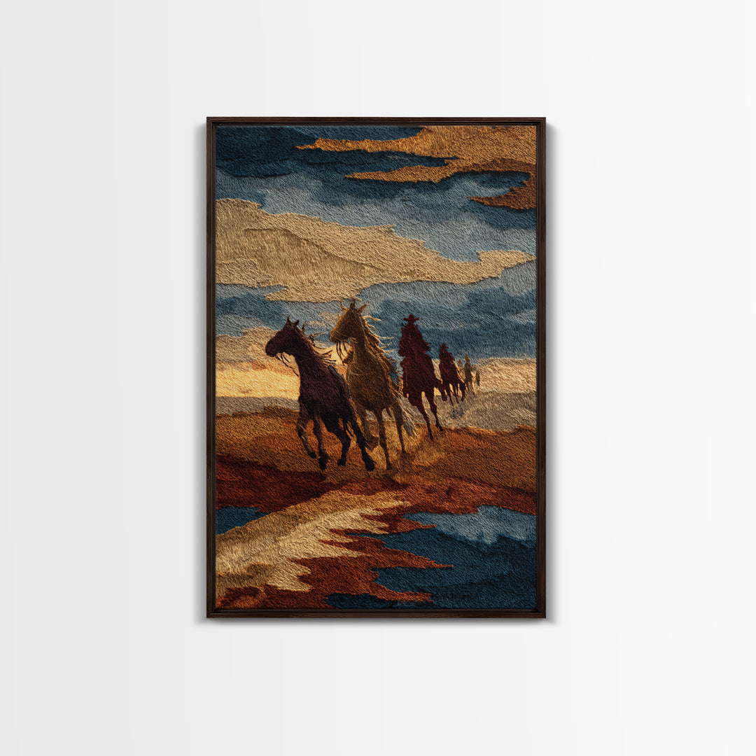 Southwestern Blanket Pattern Framed Canvas Print, Western Art, Digital Download Art, Southwestern Decor, Fine Art, Frontier, WES-2x3-97