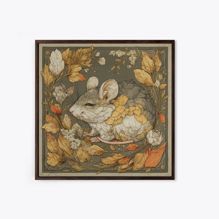 Mouse Ballerina in a Rose Garden Canvas Print, Whimsical Art, Abstract Wall Art, Living Room Decor, Watercolor Art, Wonder, WHI-1x1-35