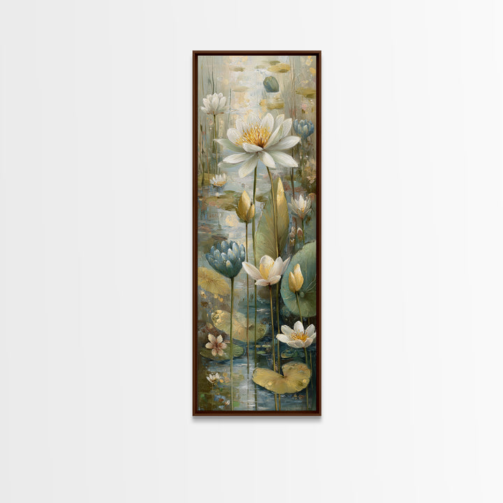 Frog Prince on a Lily Pad Canvas Print, Whimsical Art, Oil Painting, Living Room Decor, Fine Art, Wonder, Dark Academia Decor, WHI-1x3-44