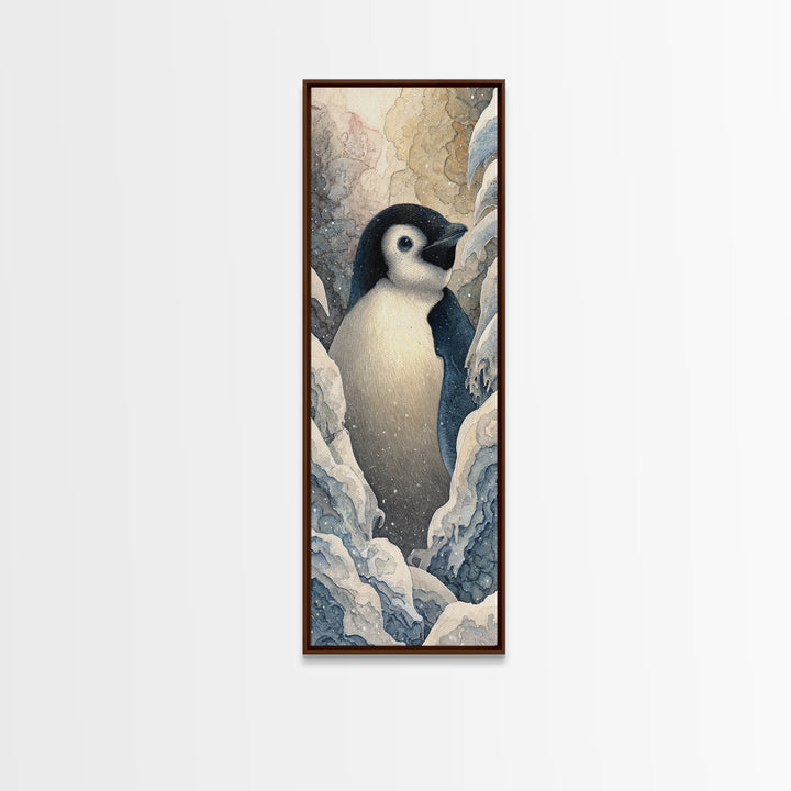 Penguin Holding a Lantern Canvas Print, Whimsical Art, Fine Art Print, Living Room Decor, Fine Art, Wonder, Prints, Digital Art, WHI-1x3-5