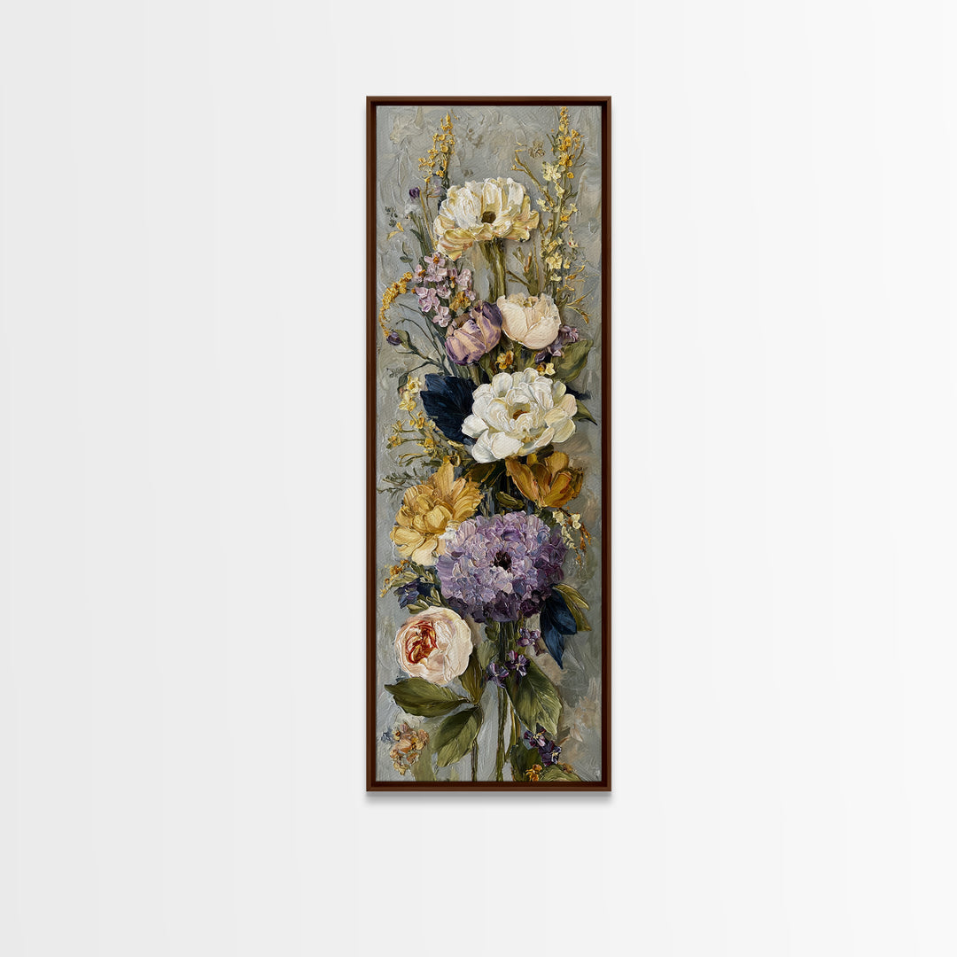 Magical Umbrella Raining Flowers Framed Canvas Print, Whimsical Art, Living Room Decor, Watercolor Art, Wonder, WHI-1x3-8