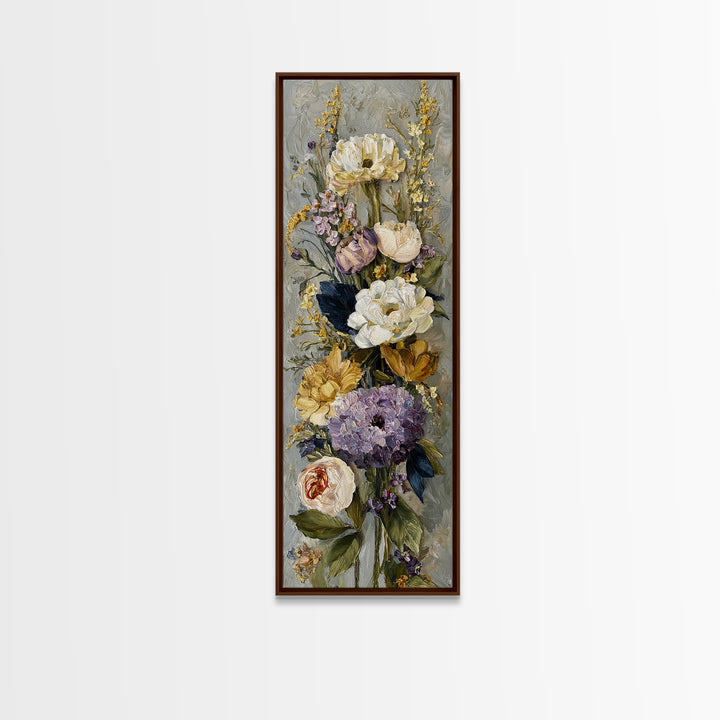 Magical Umbrella Raining Flowers Framed Canvas Print, Whimsical Art, Living Room Decor, Watercolor Art, Wonder, WHI-1x3-8