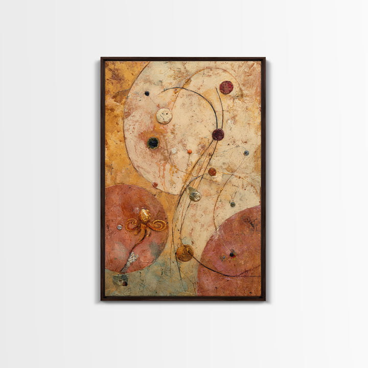 Octopus Conductor with Tiny Instruments Framed Canvas Print, Whimsical Art, Living Room Decor, Abstract Art, Wonder, WHI-2x3-26