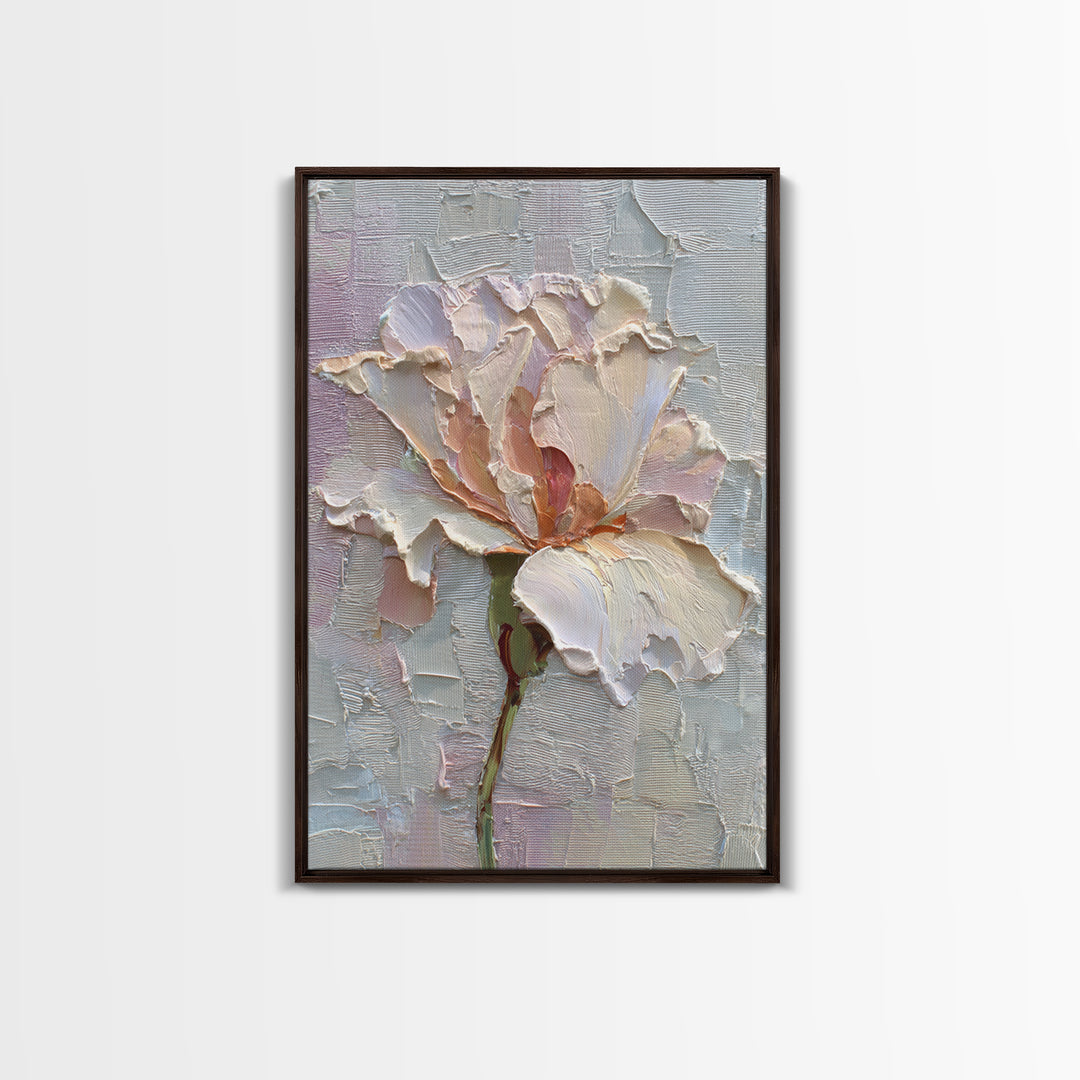 Robot Watering a Single Flower Framed Canvas Print, Whimsical Art, Whimsical, Living Room Decor, Watercolor Art, Wonder, WHI-2x3-53