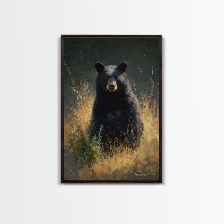 Bear Painting Stars Onto the Night Sky Canvas Print, Whimsical Art, Nursery, Living Room Decor, Wonder, Watercolor Art, WHI-2x3-65