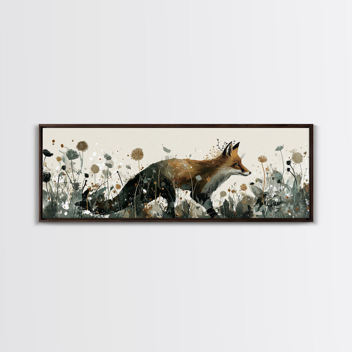 Fox Wearing a Tiny Crown Framed Canvas Print, Whimsical Art, Boho Decor, Living Room Decor, Fine Art, Wonder, Digital Art, WHI-3x1-89