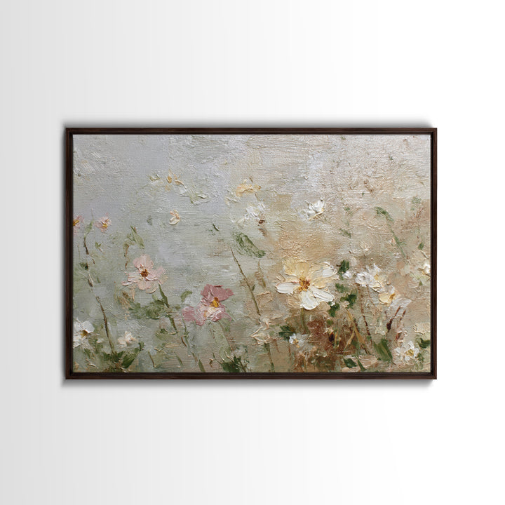Hedgehog Carrying Wildflowers Framed Canvas Print, Whimsical Art, Statement Artwork, Living Room Decor, Fine Art, Wonder, WHI-3x2-19