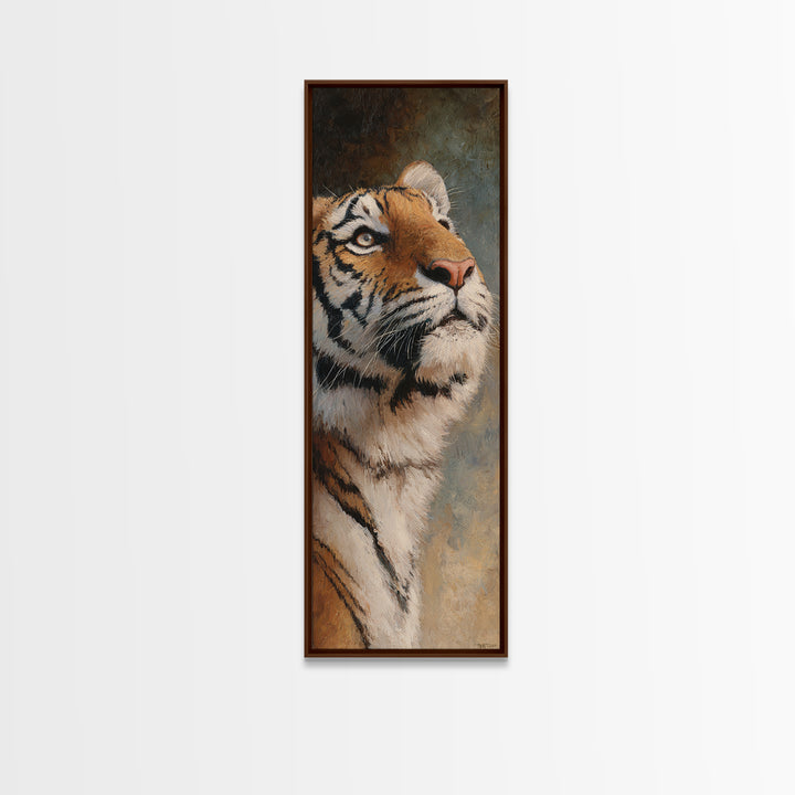 Tiger Portrait with Jungle Shadows Canvas Print, Wildlife Art, Bedroom Wall Art, Living Room Decor, Wild, Gallery Decor, WIL-1x3-41