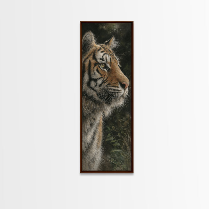 Tiger Portrait with Jungle Shadows Canvas Print, Wildlife Art, Landscape Art, Living Room Decor, Fine Art, Wild, Modern Decor, WIL-1x3-89