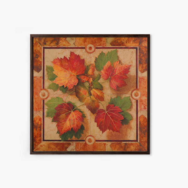 Vine Leaves Turning Autumn Red and Gold Framed Canvas Print, Winery Art, Framed Art, Winery Decor, Fine Art, Vineyard, WIN-1x1-11