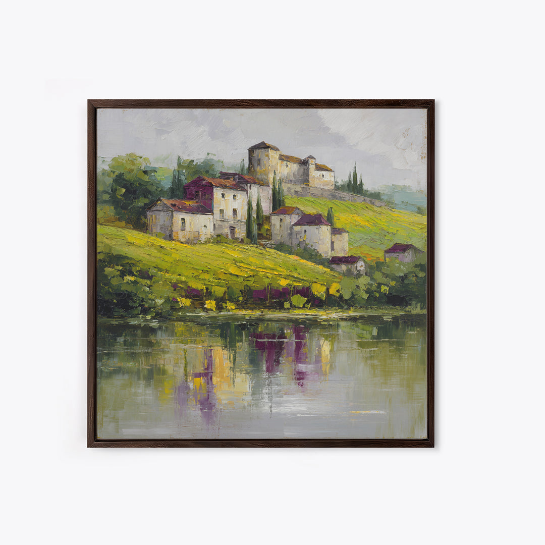French Vineyard Hills Framed Canvas Print, Winery Art, Gallery Decor, Winery Decor, Fine Art, Vineyard, Wall Art, Home Decor, WIN-1x1-32