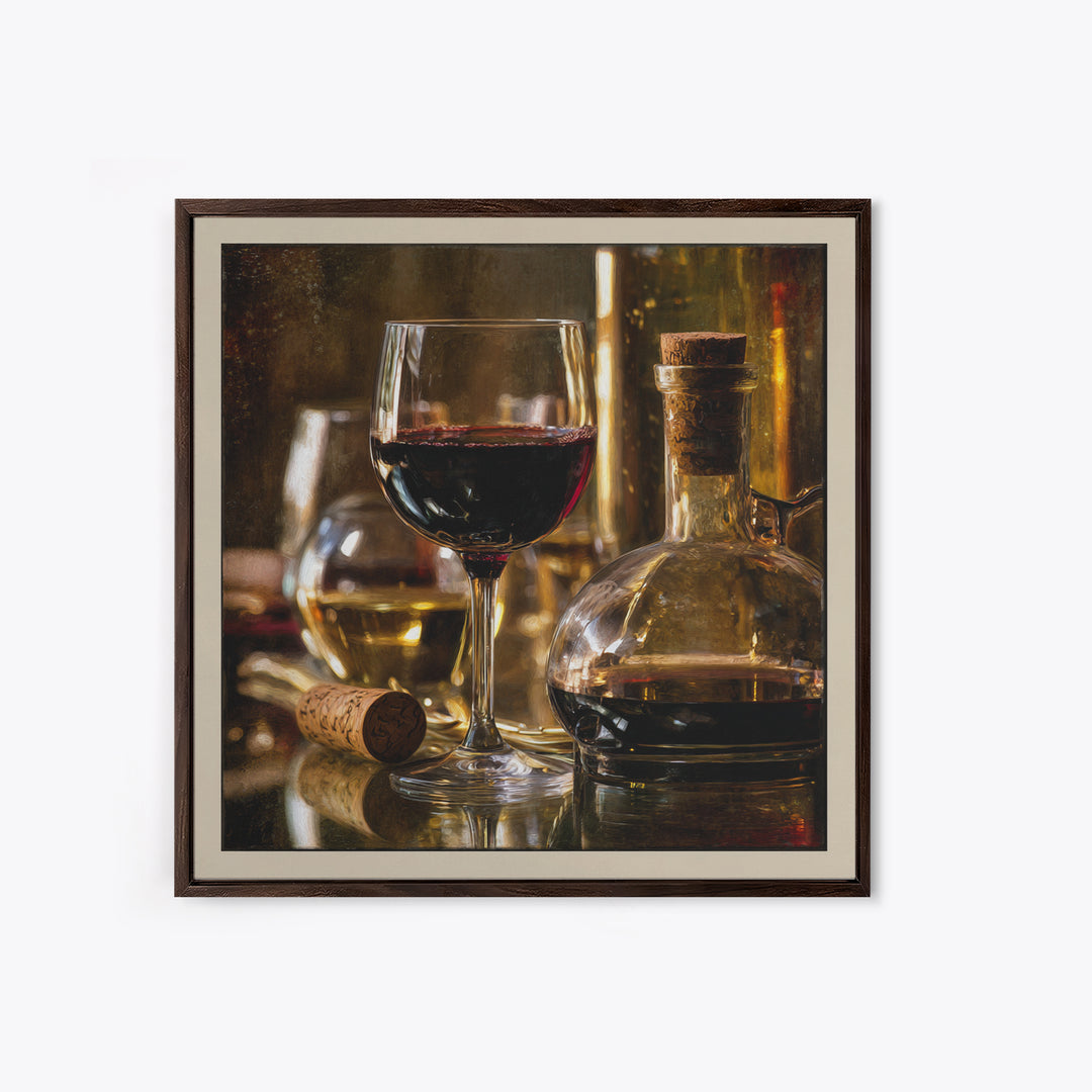 Black and Gold Wine Bottle Silhouette Framed Canvas Print, Winery Art, Room Decor, Winery Decor, Fine Art, Vineyard, WIN-1x1-40