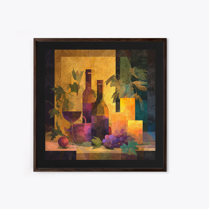 Burgundy Abstract with Gold Accents Canvas Print, Winery Art, Fine Art Print, Winery Decor, Abstract Art, Vineyard, Wall Decor, WIN-1x1-95