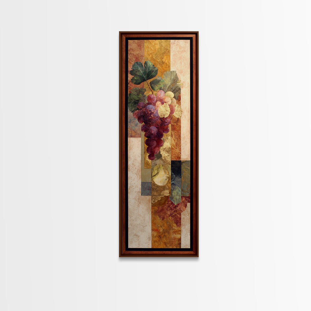 Burgundy Abstract with Gold Accents Canvas Print, Winery Art, Living Room Decor, Winery Decor, Vineyard, Travel Poster, WIN-1x3-11