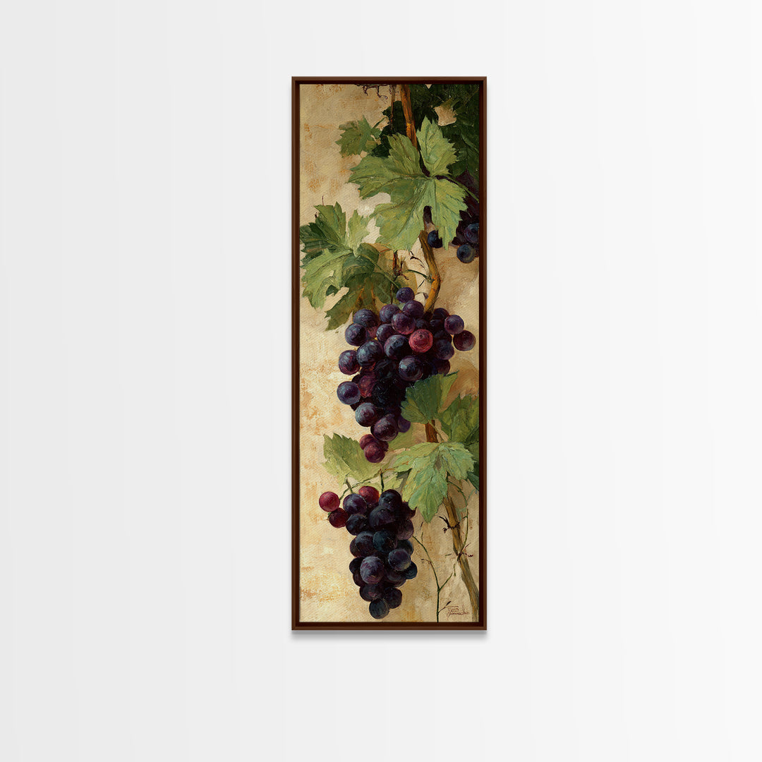 Tuscan Vineyard at Golden Hour Framed Canvas Print, Winery Art, Kitchen Decor, Winery Decor, Abstract Art, Vineyard, WIN-1x3-15