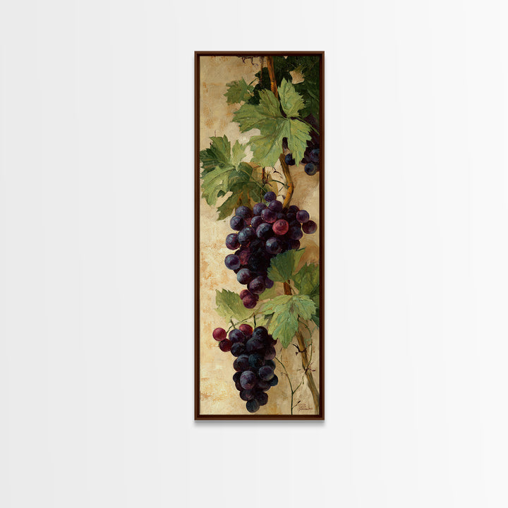 Tuscan Vineyard at Golden Hour Framed Canvas Print, Winery Art, Kitchen Decor, Winery Decor, Abstract Art, Vineyard, WIN-1x3-15