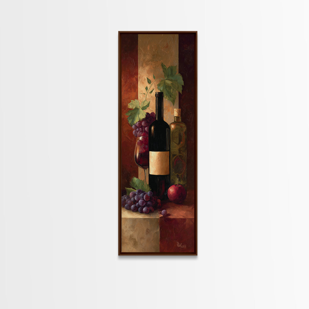 Red Wine Swirl Abstract Framed Canvas Print, Winery Art, Kitchen Wall Art, Winery Decor, Fine Art, Vineyard, Matisse Print, WIN-1x3-19
