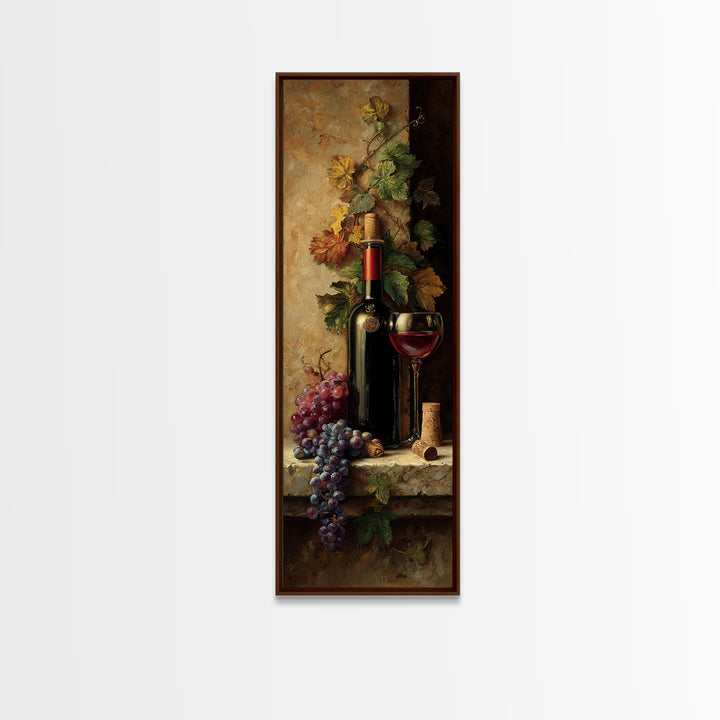 Wine Tasting Flight Rendered as Elegant Still Canvas Print, Winery Art, Bar Art, Winery Decor, Fine Art, Vineyard, WIN-1x3-22