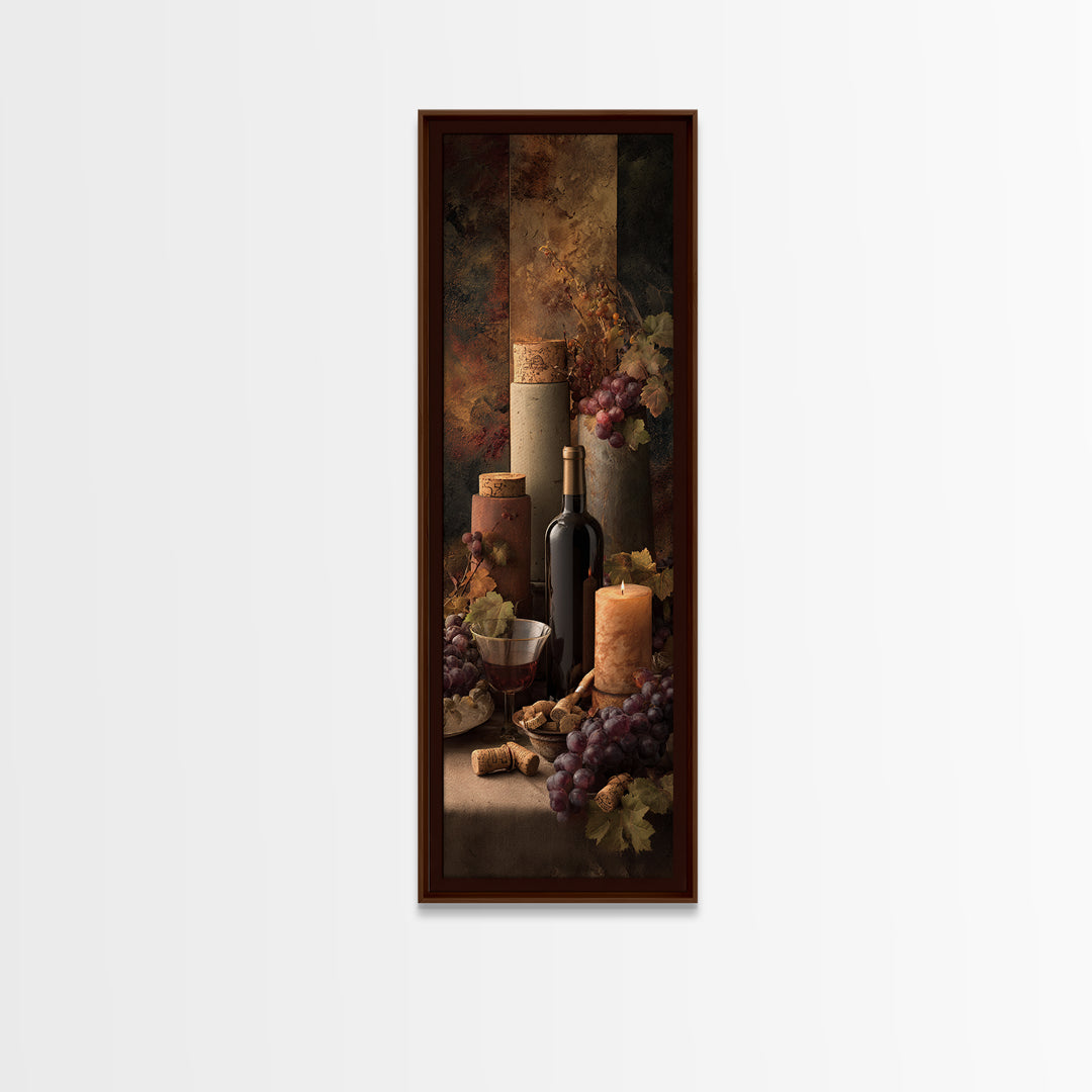 Corks Arranged as Geometric Pattern Framed Canvas Print, Winery Art, Travel Poster, Winery Decor, Abstract Art, Vineyard, WIN-1x3-30