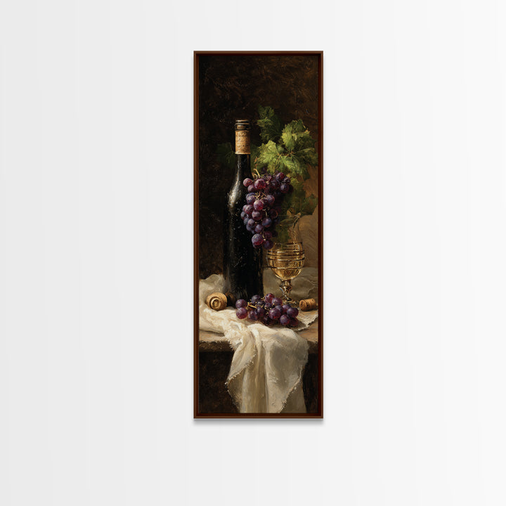 Champagne Grapes and White Linen Still Life Canvas Print, Winery Art, Matisse Print, Winery Decor, Abstract Art, Vineyard, WIN-1x3-41