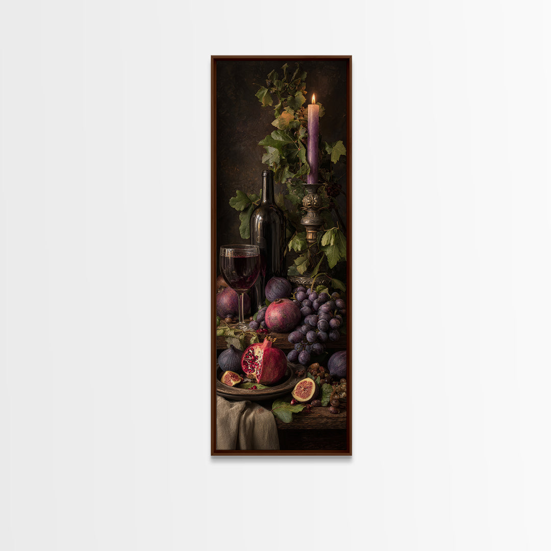 Pomegranate Figs and Red Wine Composition Canvas Print, Winery Art, Fine Art Print, Winery Decor, Fine Art, Vineyard, WIN-1x3-5