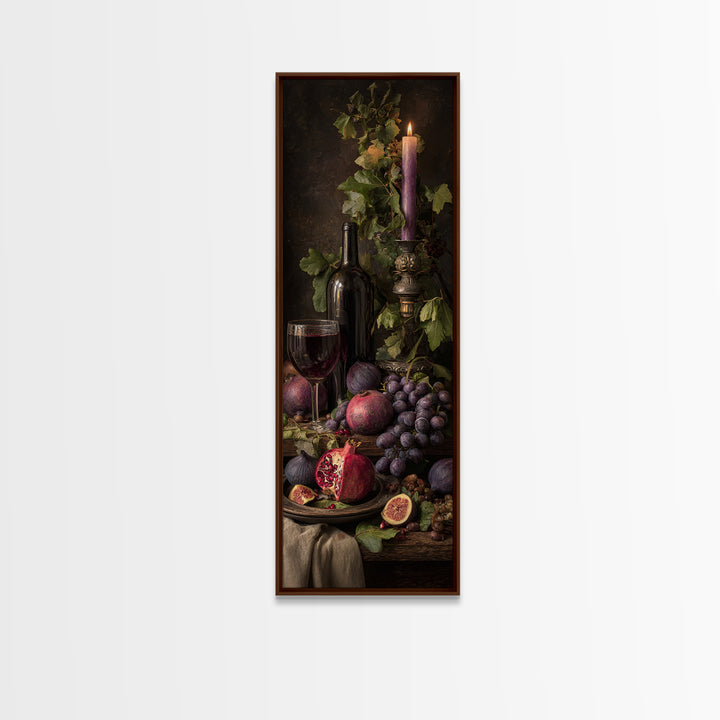 Pomegranate Figs and Red Wine Composition Canvas Print, Winery Art, Fine Art Print, Winery Decor, Fine Art, Vineyard, WIN-1x3-5